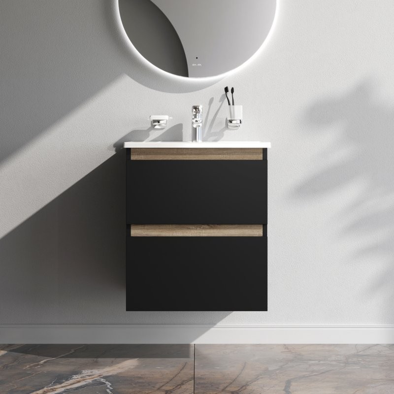 Тумба под раковину без столешницы AM.PM X-Joy 55, подвесная, черная матовая