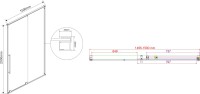 Душевая дверь в нишу Vincea Arno VPS-1A150CL 150 см, хром, стекло прозрачное