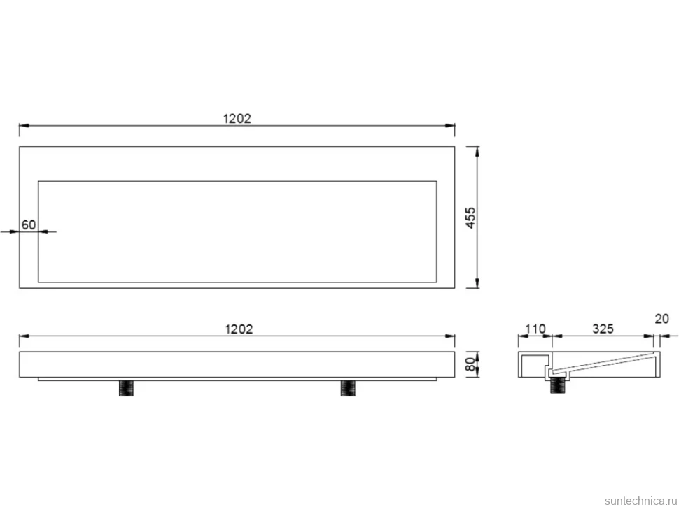 Раковина Armadi Art Flat 120 см, corian