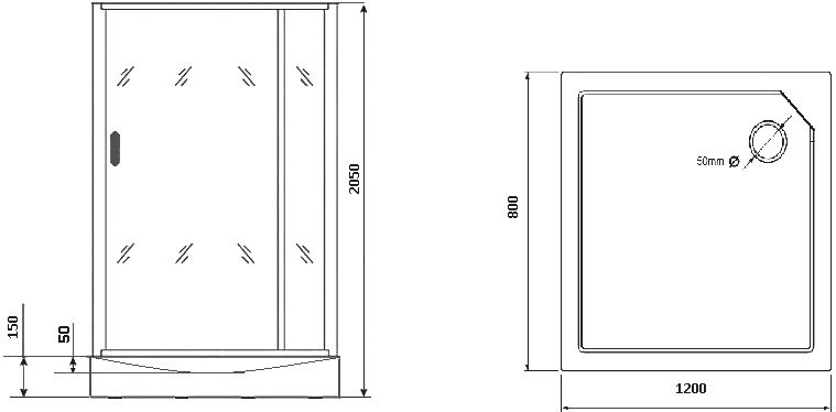 Душевая кабина Grossman GR272QR 120х80 см, без крыши