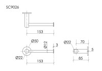 Держатель для туалетной бумаги Sancos Base SC9026MB черный матовый Держатель для туалетной бумаги Sancos Base SC9026MB черный матовый