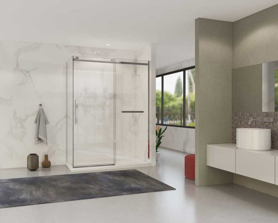 Душевой уголок Vincea Como Soft VSR-1CS8015CL 150x80 см профиль хром, стекло прозрачное