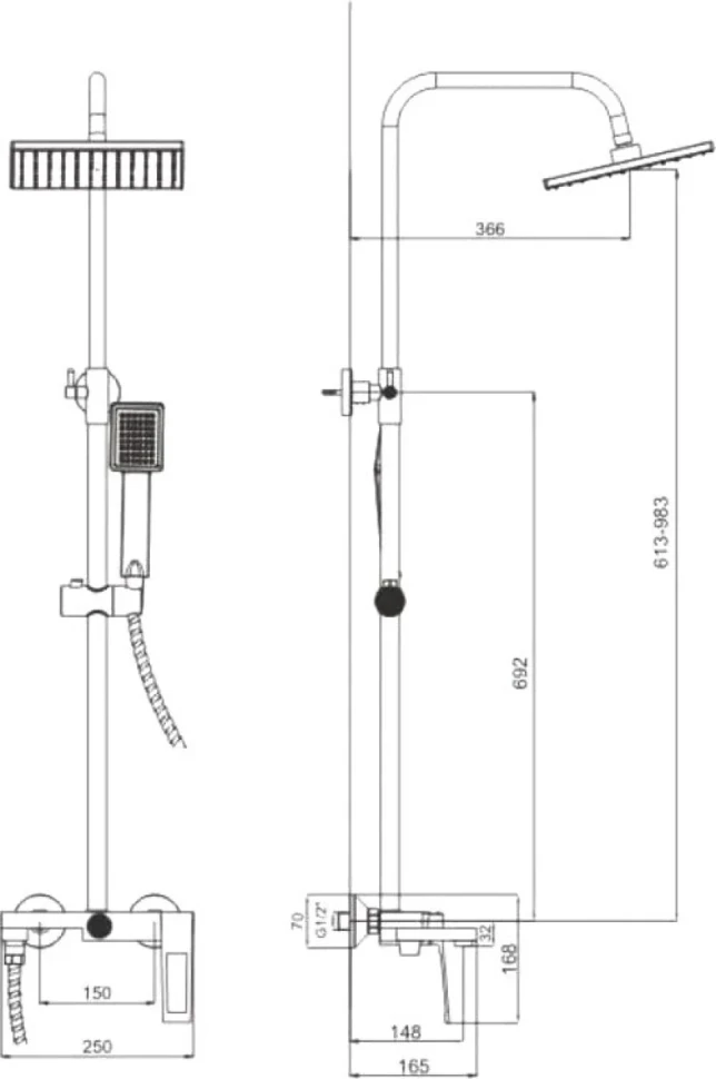 Душевая стойка Haiba HB24817 хром