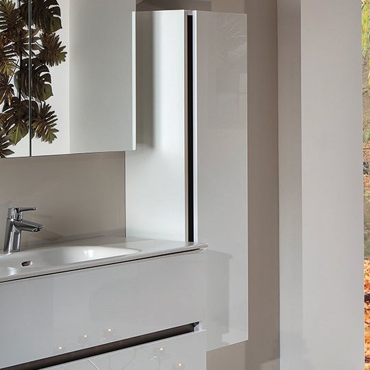 Шкаф пенал для ванной Armadi Art Vallessi белый глянец