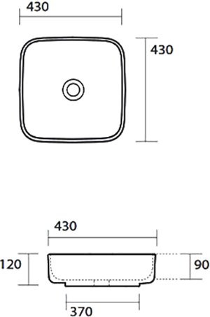 Накладная раковина Kerasan Tribeca 460101