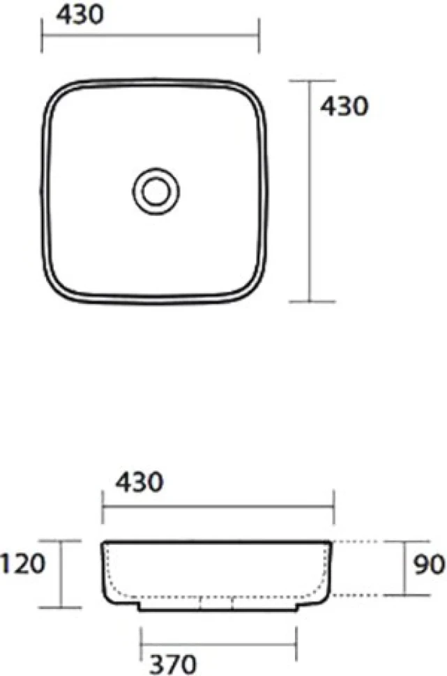 Накладная раковина Kerasan Tribeca 460101