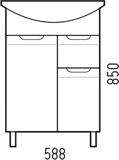 Тумба под раковину без столешницы Corozo Лея 60 белая