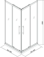 Душевой уголок Veconi Premium Trento PTC-20GR 90x90, профиль брашированный графит, стекло прозрачное