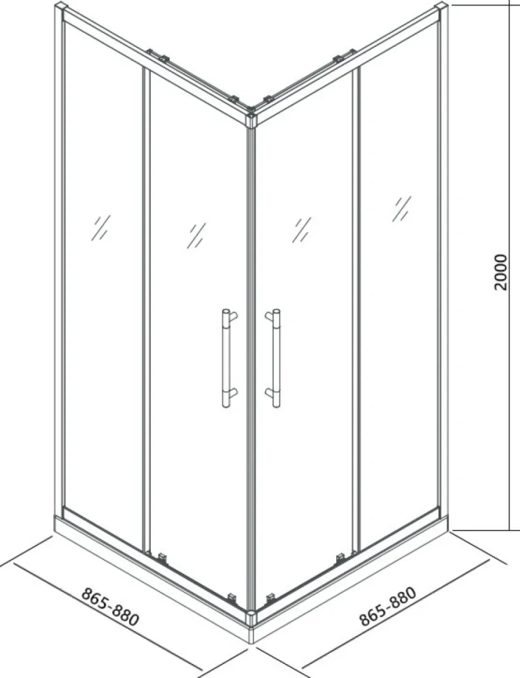 Душевой уголок Veconi Premium Trento PTC-20GR 90x90, профиль брашированный графит, стекло прозрачное