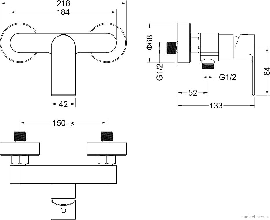Душевой комплект Смеситель для душа AQUATEK Лира AQ1460CR + Гарнитур AQ2011CR