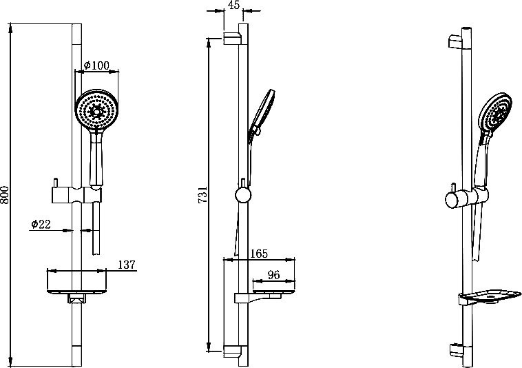 Душевой комплект Смеситель для душа AQUATEK Лира AQ1460CR + Гарнитур AQ2011CR