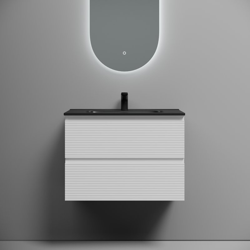 Тумба с раковиной Sancos Folk 70 bianco, раковина CN7007MB