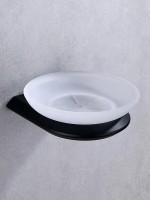 Мыльница Abber Nord AA1558B настенная, стеклянная, черная Мыльница Abber Nord AA1558B настенная, стеклянная, черная