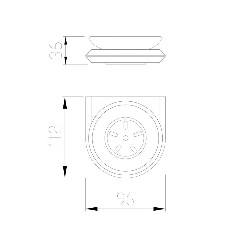Мыльница Abber Nord AA1558B настенная, стеклянная, черная