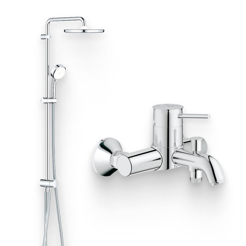 Душевой комплект Смеситель Grohe BauClassic 32865000 + Стойка Tempesta Cosmopolitan System 250 26675000