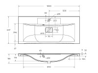 Мебель для ванной комнаты BelBagno Marino 100 напольная, bianco lucido, черная раковина