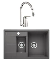 Комплект Мойка Blanco Metra 6 S Compact темная скала + Смеситель Grohe Euroeco Комплект Мойка Blanco Metra 6 S Compact темная скала + Смеситель Grohe Euroeco