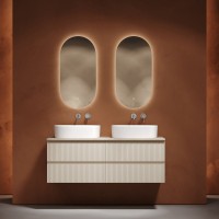 Тумба с раковиной Sancos Snob R 140 beige soft, столешница бежевая TT140A2, раковина CN6075