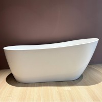 Акриловая ванна Abber AB9501 170x80 см, отдельностоящая, белая, овальная, с каркасом, со сливом-переливом