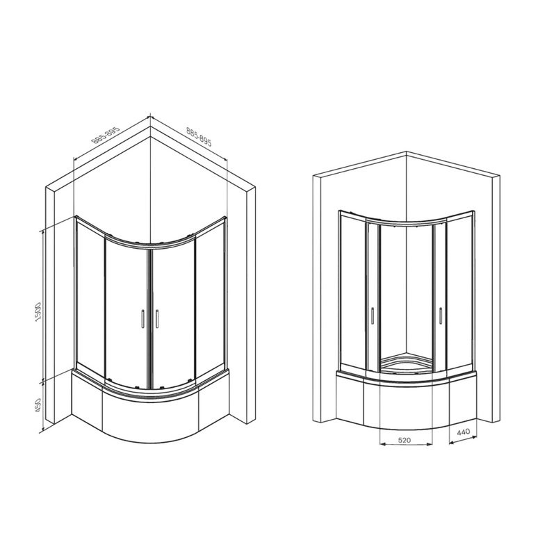 Душевой уголок AM.PM Gem Deep W90G-401A090BT 90x90