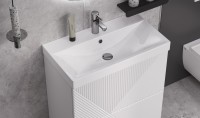 Тумба с раковиной Velvex Edge 70.2Y напольная, белая