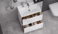 Тумба с раковиной Velvex Edge 70.2Y напольная, белая