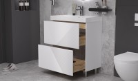 Тумба с раковиной Velvex Edge 70.2Y напольная, белая