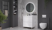Тумба с раковиной Velvex Edge 70.2Y напольная, белая