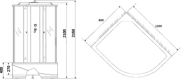 Душевая кабина Grossberg PB120 L
