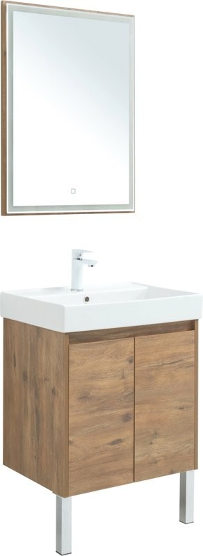 Мебель для ванной комнаты Aquanet Nova Lite 60 дуб рустикальный, с дверками