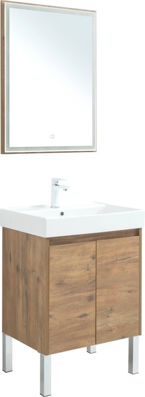 Мебель для ванной комнаты Aquanet Nova Lite 60 дуб рустикальный, с дверками