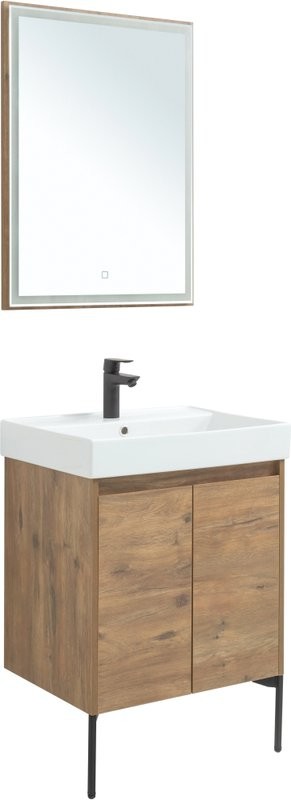 Мебель для ванной комнаты Aquanet Nova Lite 60 дуб рустикальный, с дверками