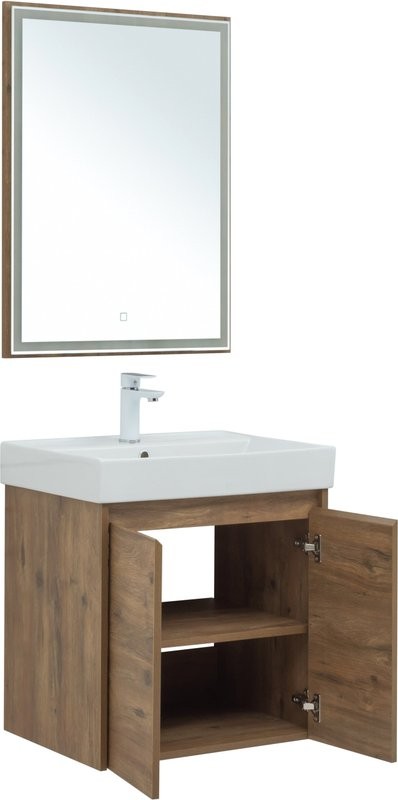 Мебель для ванной комнаты Aquanet Nova Lite 60 дуб рустикальный, с дверками
