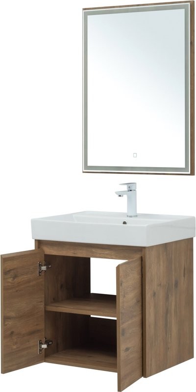 Мебель для ванной комнаты Aquanet Nova Lite 60 дуб рустикальный, с дверками