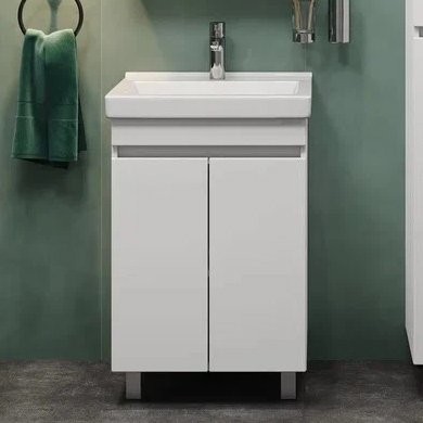 Тумба с раковиной Onika Милтон Квадро 55 напольная, белая