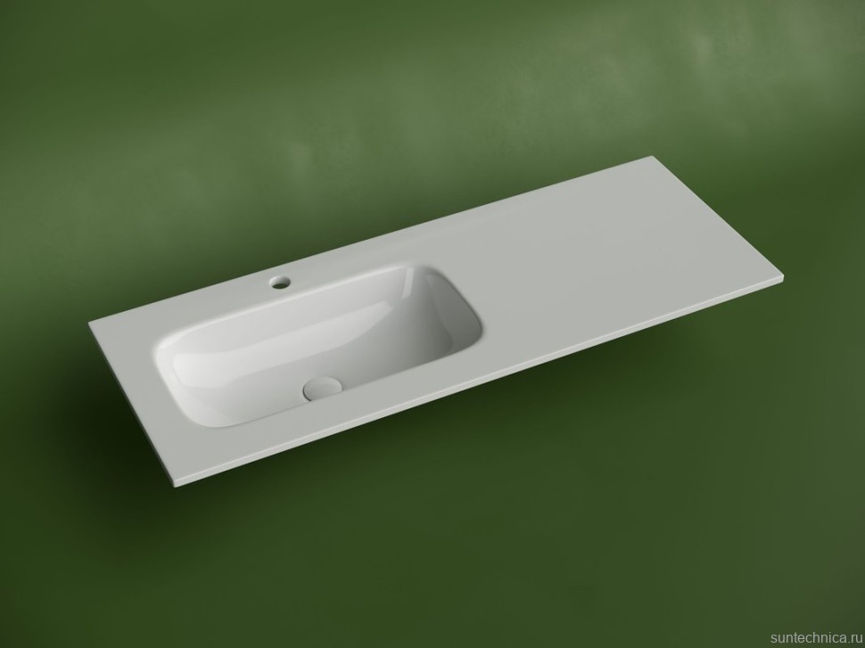 Мебельная раковина Ceramicanova Grace прямоугольная 121см с чашей слева и отверстием под смеситель CN7020