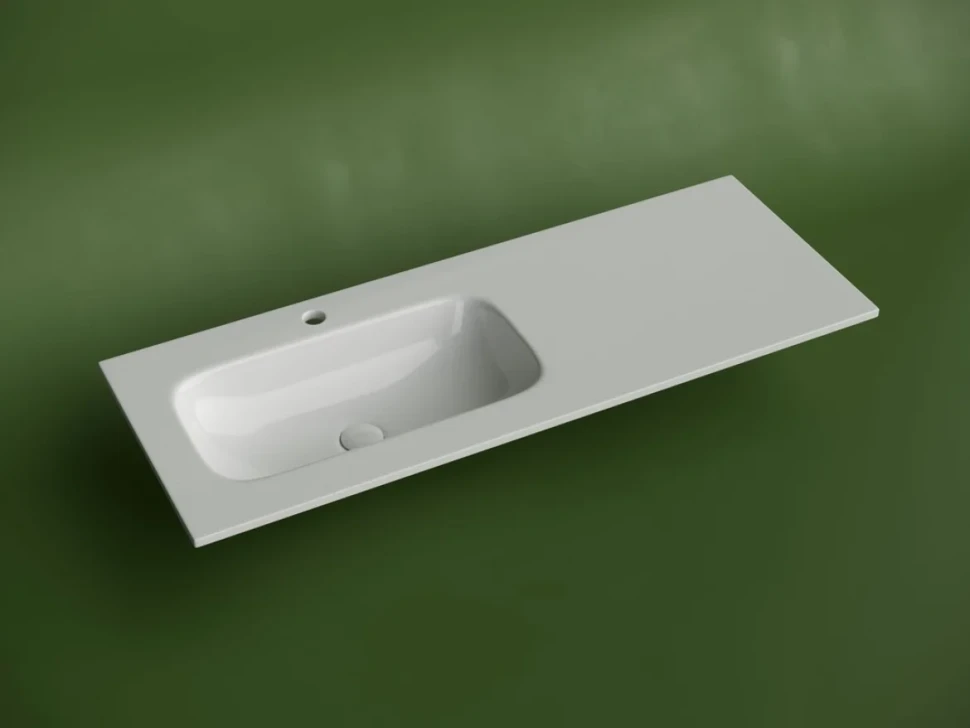Мебельная раковина Ceramicanova Grace прямоугольная 121см с чашей слева и отверстием под смеситель CN7020