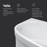 Акриловая ванна AM.PM Like R 170x110 см, угловая, правая, пристенная, белая, асимметричная