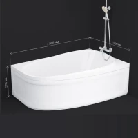 Акриловая ванна AM.PM Like R 170x110 см, угловая, правая, пристенная, белая, асимметричная
