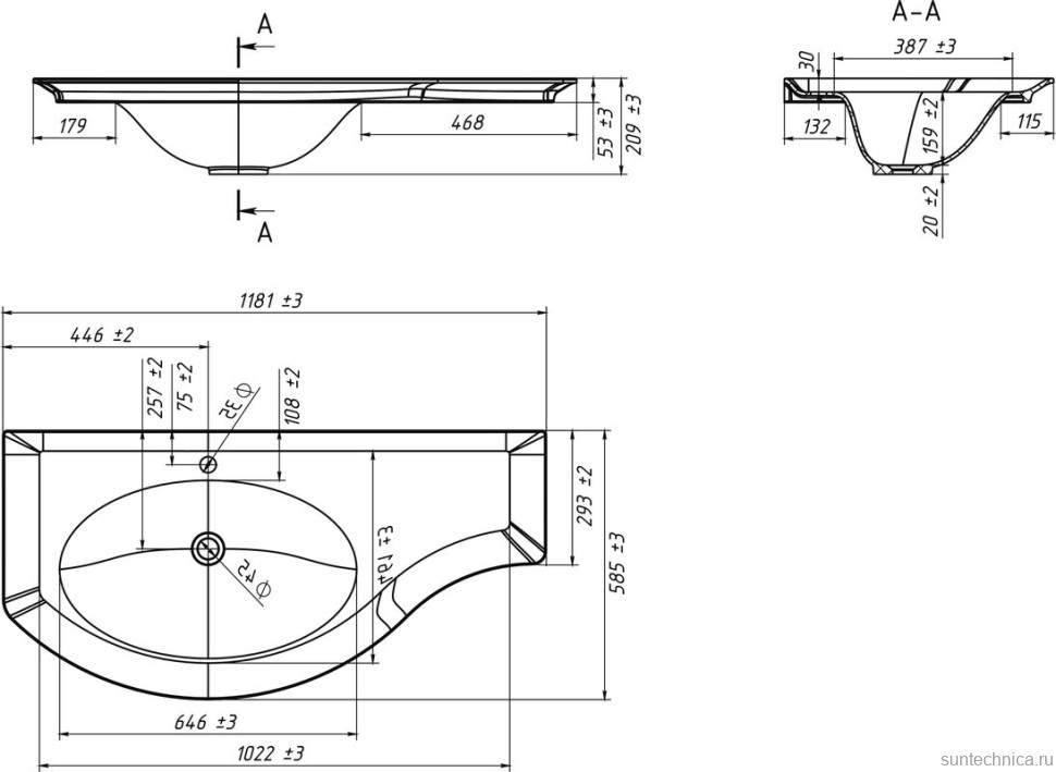 Мебельная раковина Belux Версаль 120-01 накладная, глянцевая белая, полукруглая, искусственный мрамор