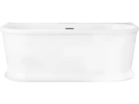 Акриловая ванна BelBagno BB408-1700-800 без опоры 170x80 см, пристенная, белая, овальная, со сливом-переливом