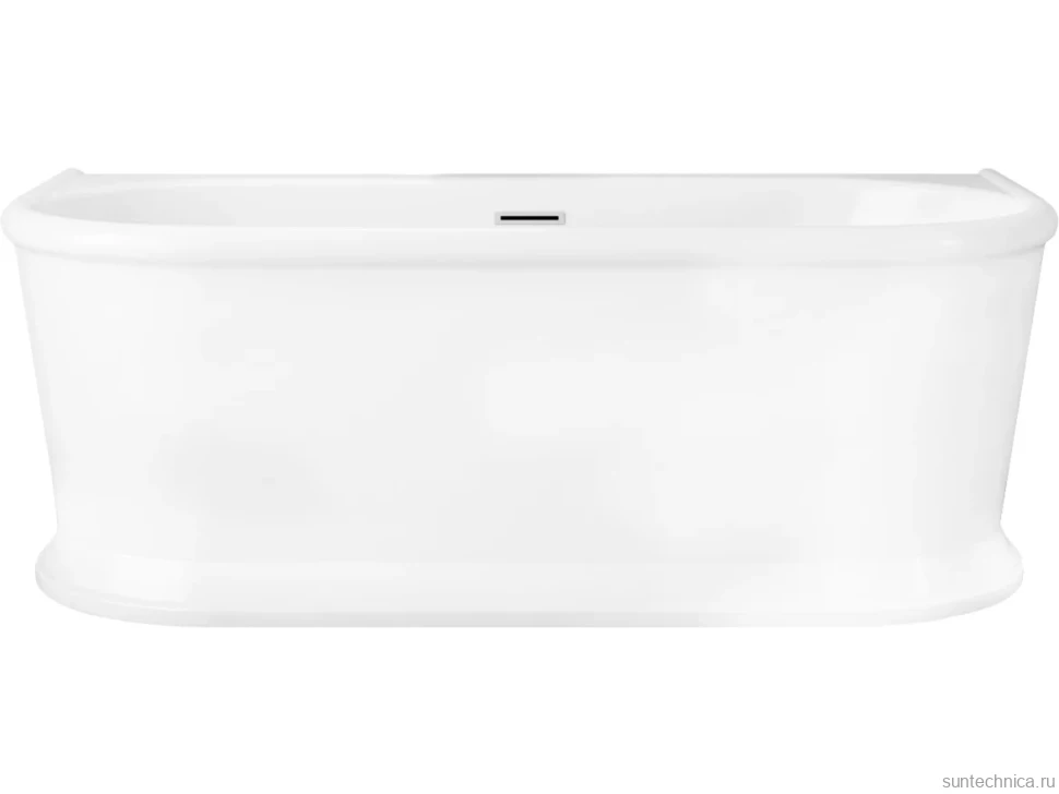 Акриловая ванна BelBagno BB408-1700-800 без опоры 170x80 см, пристенная, белая, овальная, со сливом-переливом