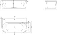Акриловая ванна BelBagno BB408-1700-800 без опоры 170x80 см, пристенная, белая, овальная, со сливом-переливом