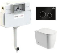 Комплект Lavinia Boho Унитаз приставной Bell Pro 33014040 + Крышка-сиденье Bell Pro 33290100 с микролифтом + Бачок скрытого монтажа RelFix 38020010 + Кнопка RelFix 380502MB
