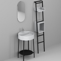 Мебель для ванной комнаты Belux Эвора 53 напольная, черная матовая, белая