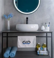 Накладная раковина GID Lago N9030b 48 глянцевая белая, овальная, фаянс