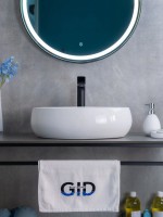 Накладная раковина GID Lago N9030b 48 глянцевая белая, овальная, фаянс