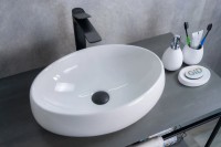 Накладная раковина GID Lago N9030b 48 глянцевая белая, овальная, фаянс