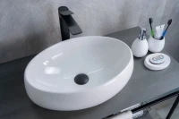 Накладная раковина GID Lago N9030b 48 глянцевая белая, овальная, фаянс