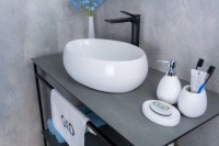 Накладная раковина GID Lago N9030b 48 глянцевая белая, овальная, фаянс